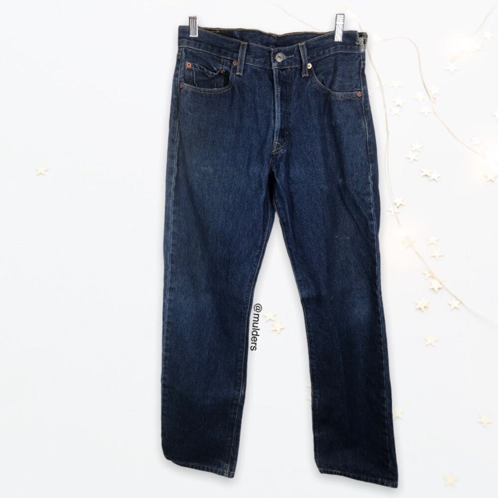 Y2k 2003 Levi's Mens 501 501XX Classic Straight Button Fly Denim Jeans 31x36